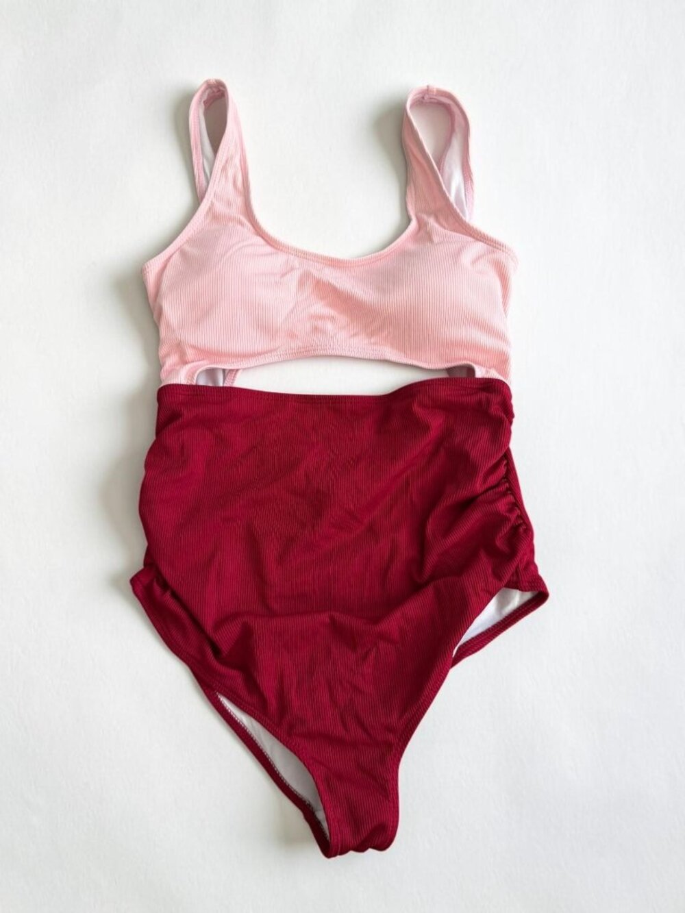 PINK Burgundy Cutout One Piece Swimsuit Size Small NEW NWOT